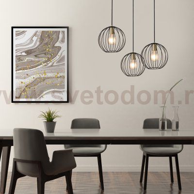 Подвесной светильник Escada 10176/3S E27*60W Black/Brass QUEBEC