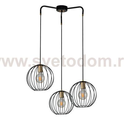 Подвесной светильник Escada 10176/3S E27*60W Black/Brass QUEBEC