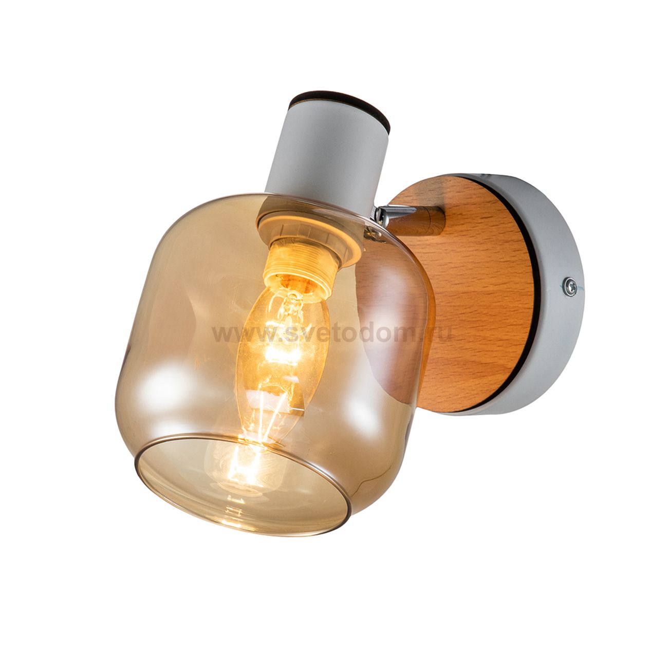 Спот Escada 10177/1A E14*40W White/Chrome/Wood HUGGE