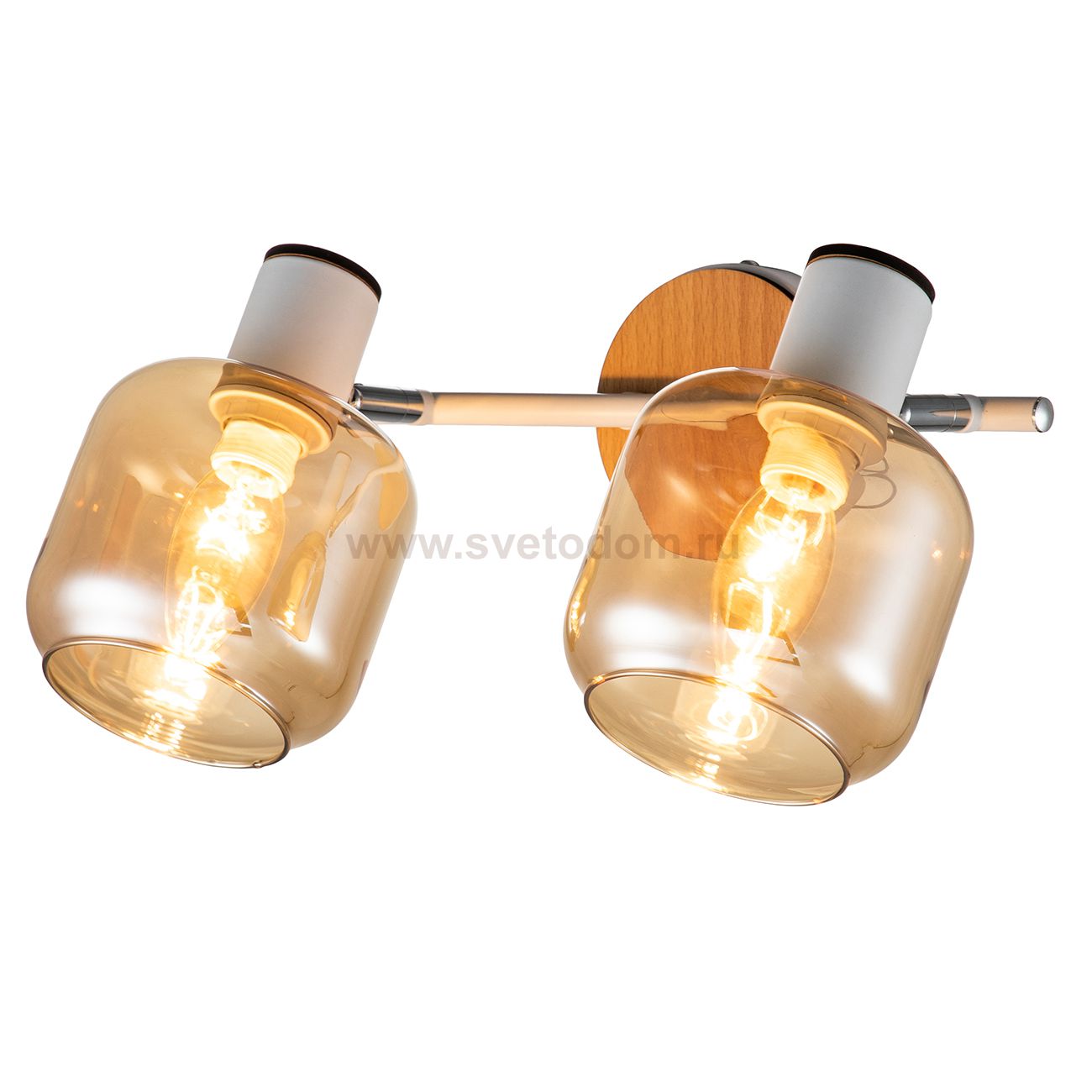 Спот Escada 10177/2A E14*40W White/Chrome/Wood HUGGE