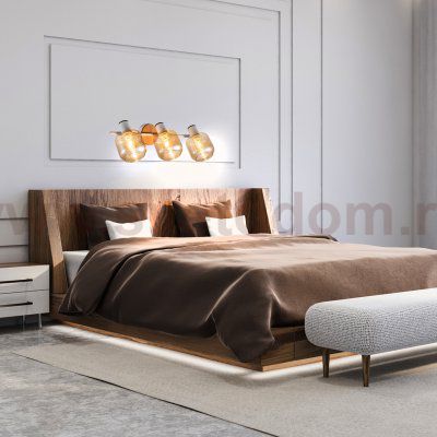 Спот Escada 10177/3A E14*40W White/Chrome/Wood HUGGE