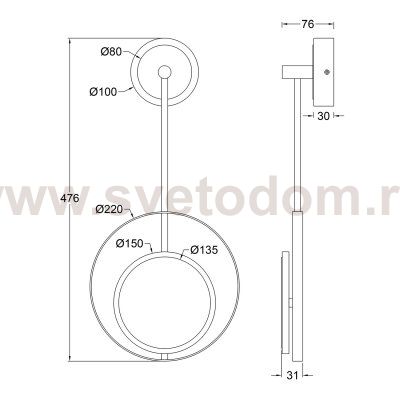 Настенный светильник Escada 10206/SG LED*7W White/Gold HYPNOSIS