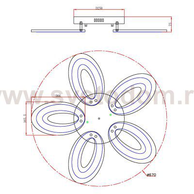 Потолочный светильник Escada 10211/5 LED*75W White AIR