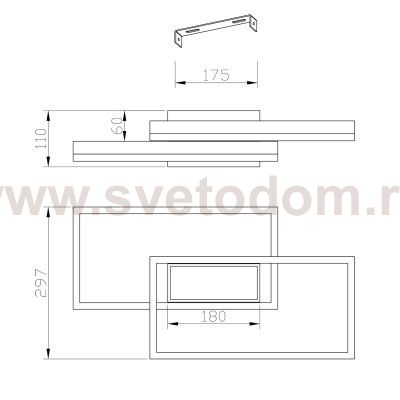 Потолочный светильник Escada 10242/3 LED*90W Black TWINS