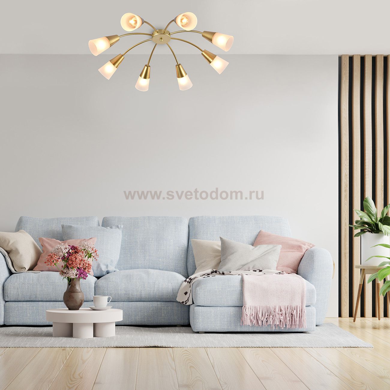 Потолочный светильник Escada 1100/8P Е14*40W Gold AQUILEGIA