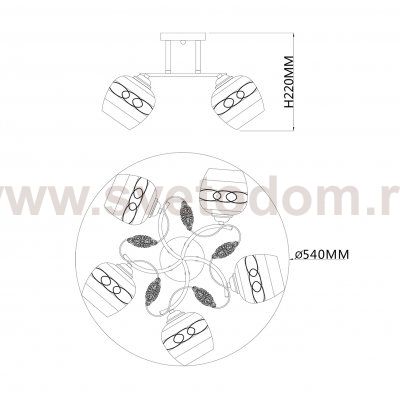 Потолочный светильник Escada 1110/5PL E27*40W Gold