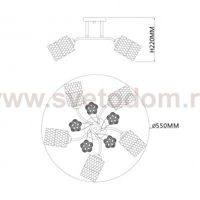 Потолочный светильник Escada 1113/5PL E27*40W Chrome WEIGELA