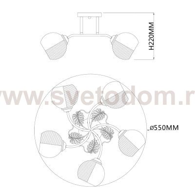 Потолочный светильник Escada 1119/5PL E27*40W Chrome KALINA