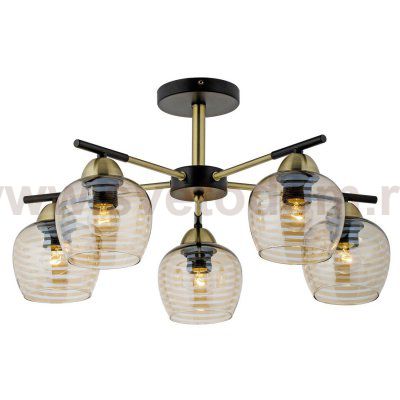 Потолочный светильник Escada 1123/5P E27*40W Antique brass/Black
