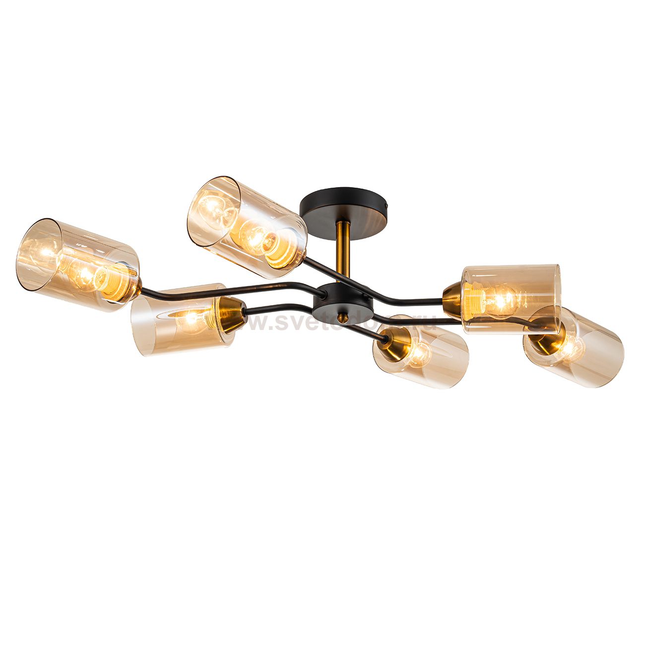 Светильник на штанге Escada 1131/6P E27*60W Black/Gold VERTIGO