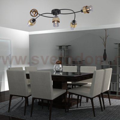 Потолочный светильник Escada 1139/5P E14*40W Black/Gold