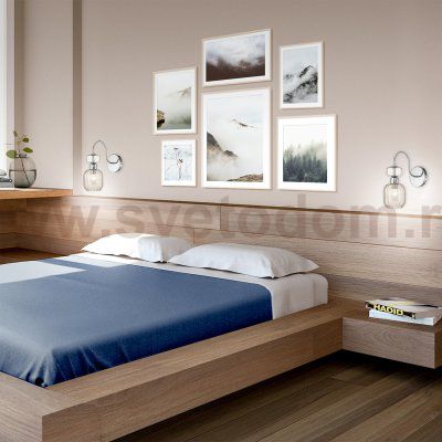 Настенный светильник Escada 1141/1A E14*60W Chrome/Beige GLOSS