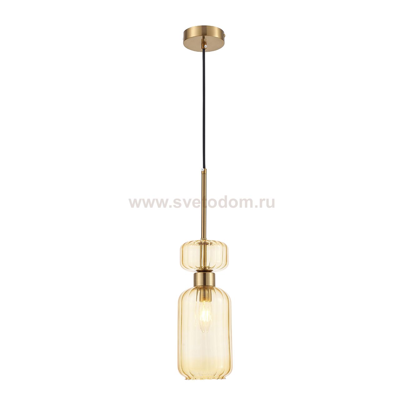 Подвесной светильник Escada 1141/1S E14*60W Antigue copper/Amber GLOSS