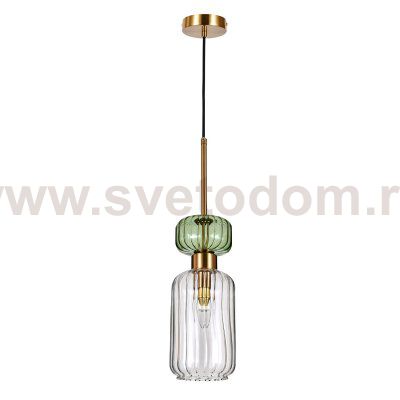 Подвесной светильник Escada 1141/1S E14*60W Antique copper/Green/Clear