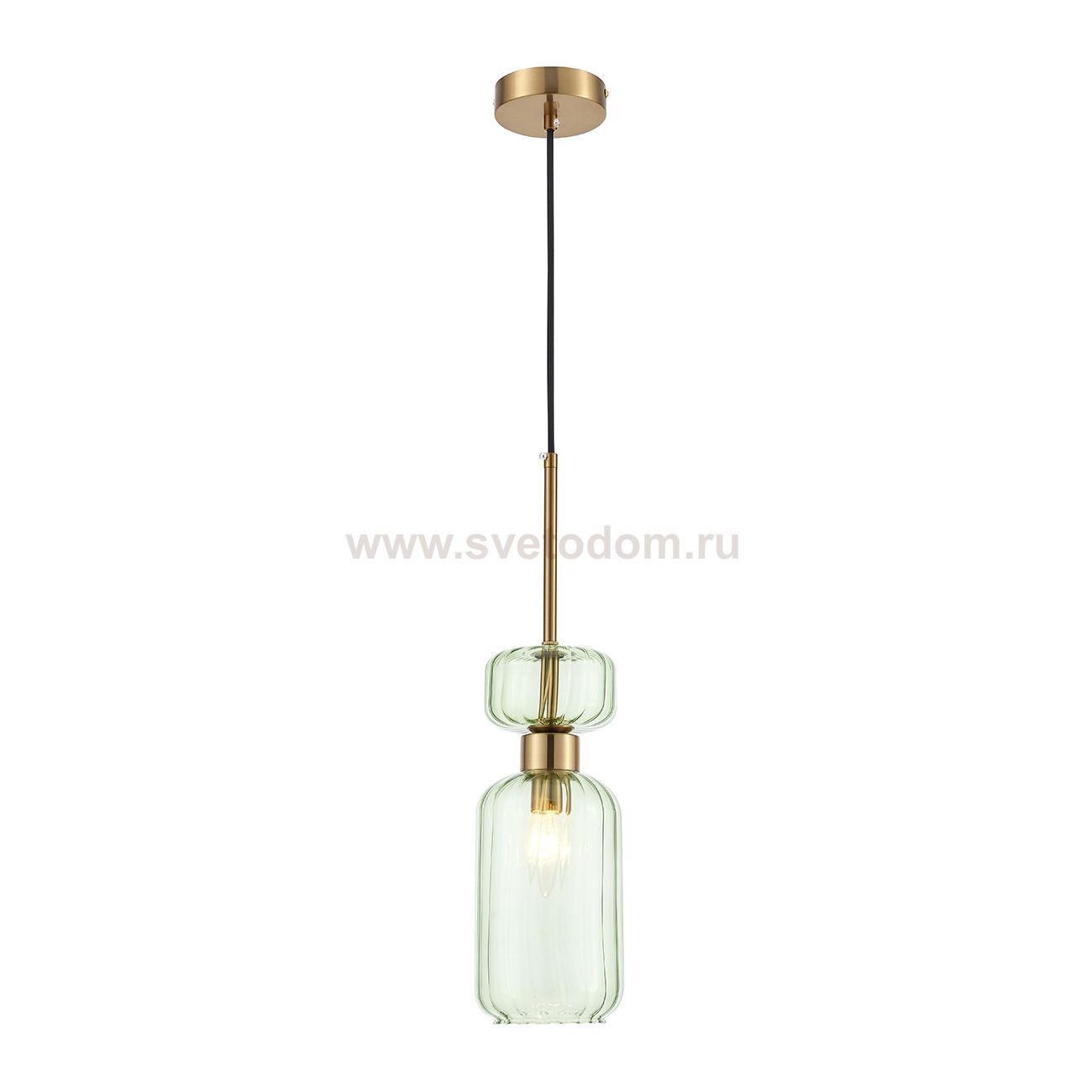 Подвесной светильник Escada 1141/1S E14*60W Antigue copper/Green GLOSS