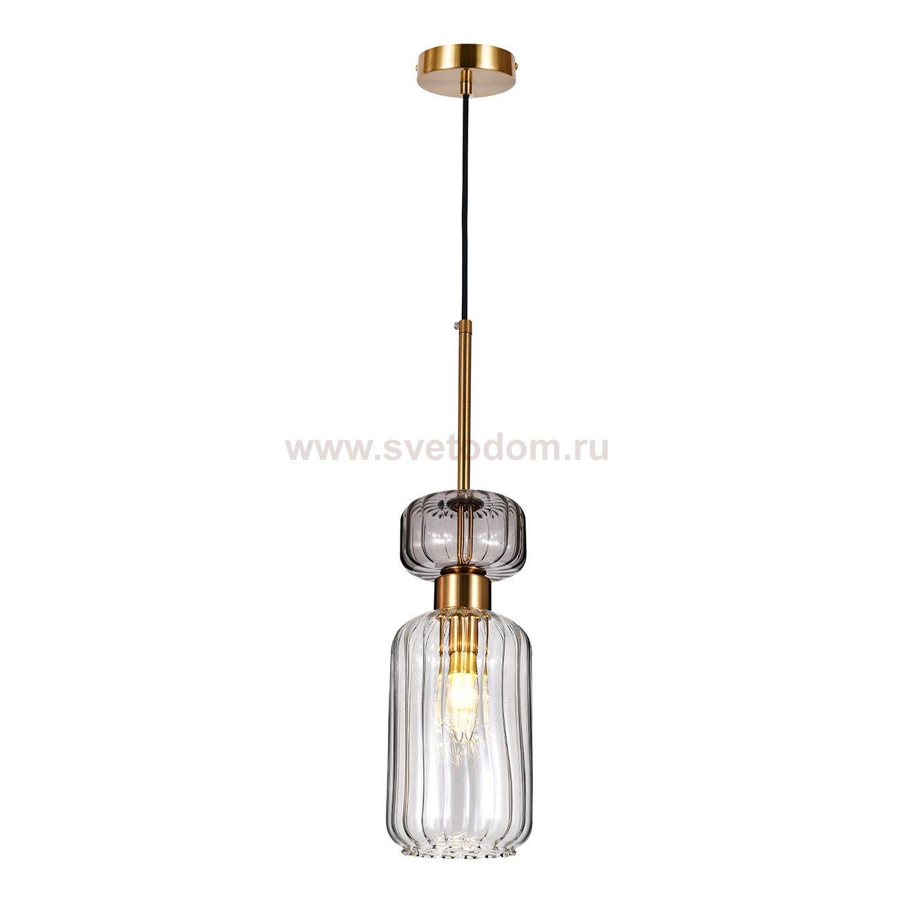 Подвесной светильник Escada 1141/1S E14*60W Antique copper/Smoke/Clear