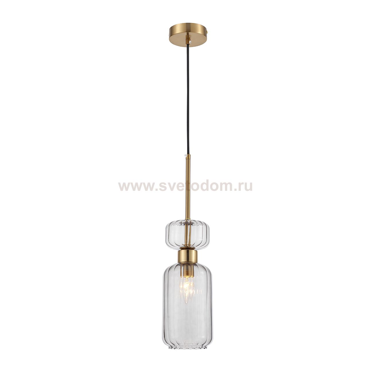 Подвесной светильник Escada 1141/1S E14*60W Antigue copper/Smoke GLOSS