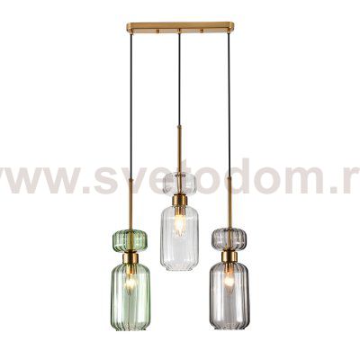 Подвесной светильник Escada 1141/3S E14*60W Clear/Green/Smoke
