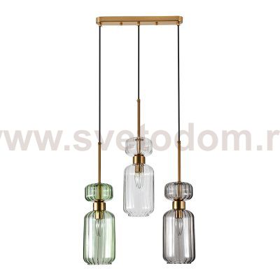 Подвесной светильник Escada 1141/3S E14*60W Clear/Green/Smoke