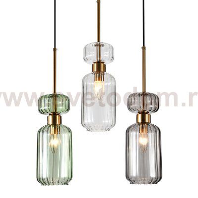 Подвесной светильник Escada 1141/3S E14*60W Clear/Green/Smoke