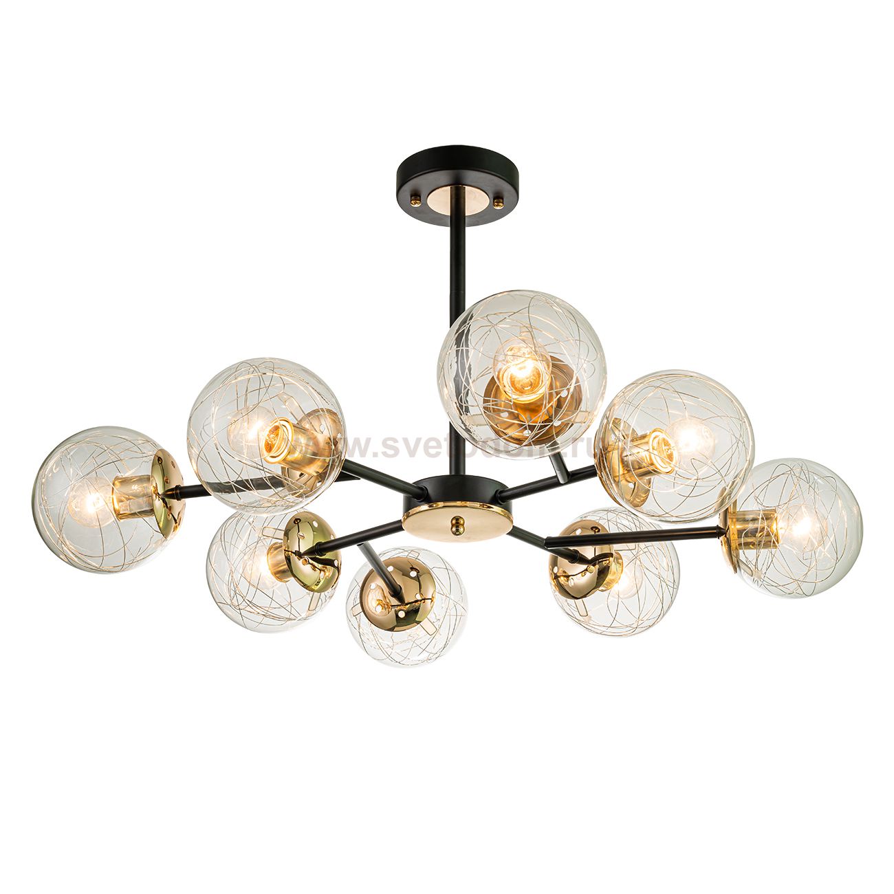 Светильник на штанге Escada 1146/8P E27*40W Black/Brass MIRACLE