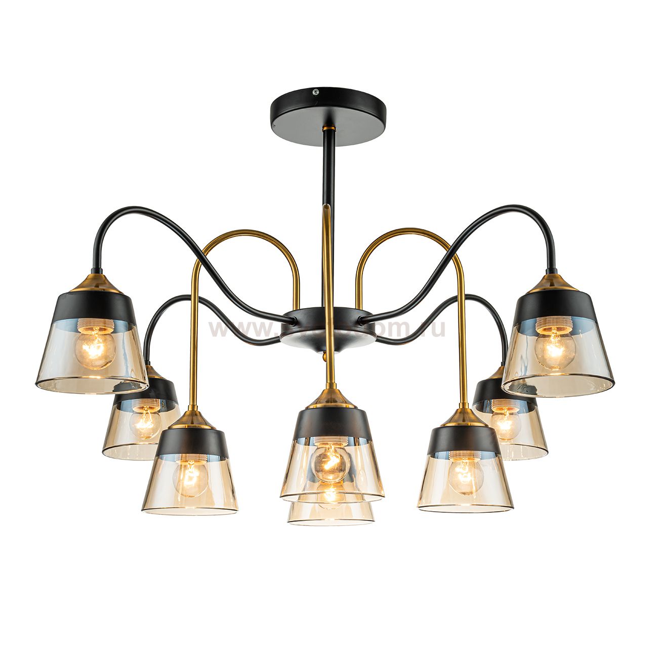 Светильник на штанге Escada 1147/8P E27*40W Black/Brass COBRA