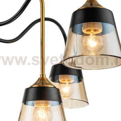 Светильник на штанге Escada 1147/8P E27*40W Black/Brass COBRA