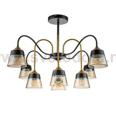 Светильник на штанге Escada 1147/8P E27*40W Black/Brass COBRA