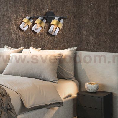 Настенно-потолочный свет Escada 1169/3A E14*40W Black/Gold