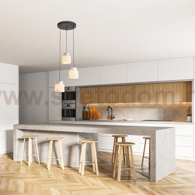 Подвесной светильник Escada 1173/3S E27*60W Black/Marble white