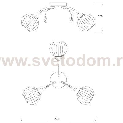Потолочный светильник Escada 1175/3P E27*40W Chrome RIHANNA