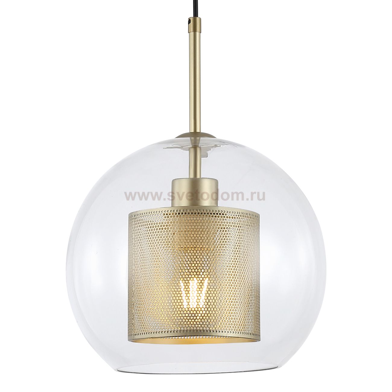 Подвесной светильник Escada 380/1S E27*60W Satin gold ADELINE