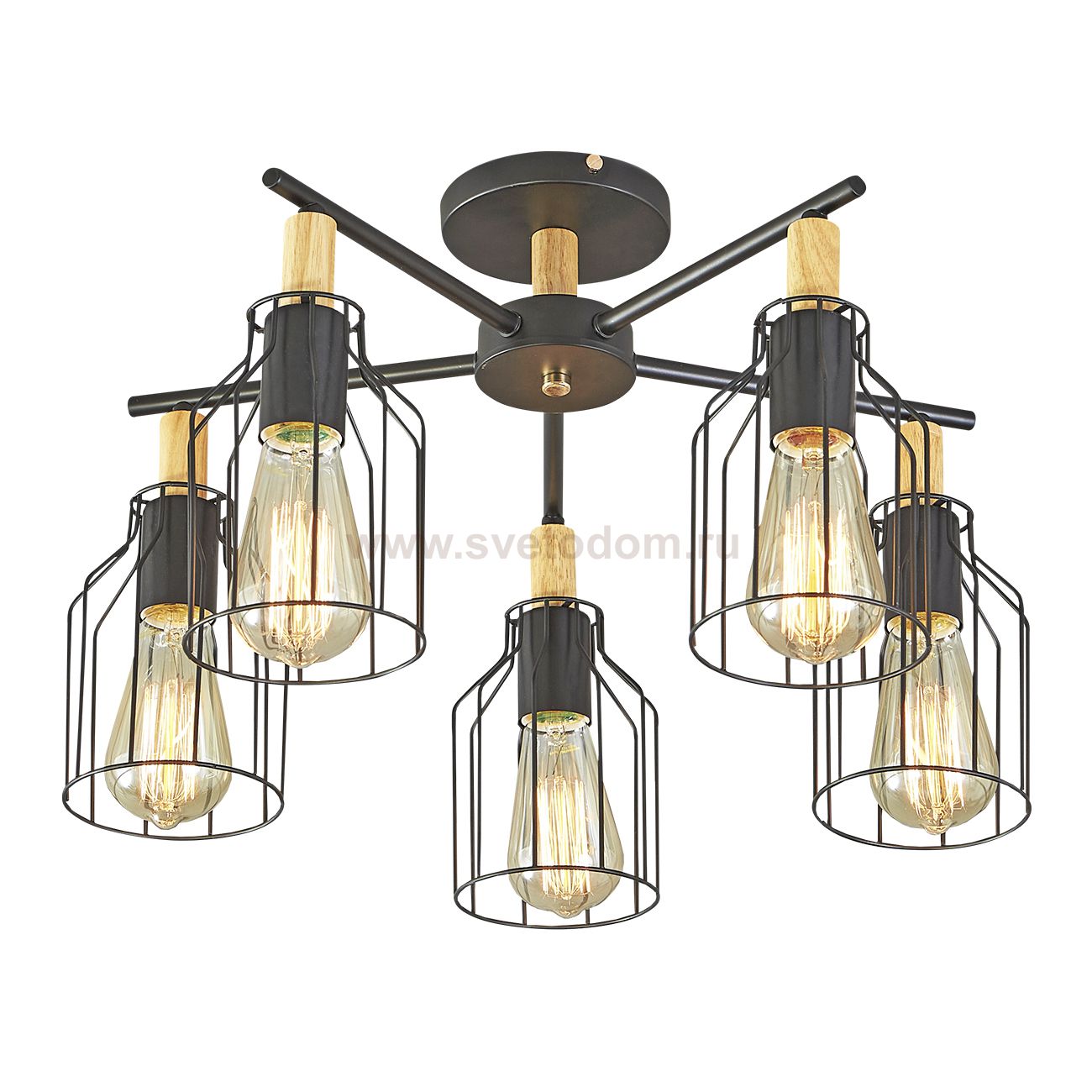 Потолочный светильник Escada 469/5PL E27*60W Black TEXAS