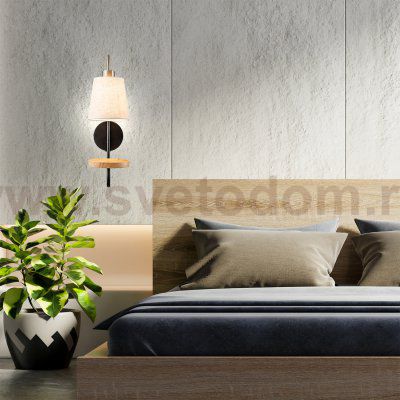 Настенный светильник Escada 582/1A E14*40W Black/Brass/Wood