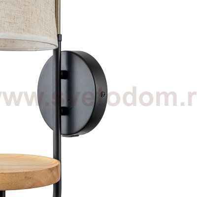 Настенный светильник Escada 582/1A E14*40W Black/Brass/Wood