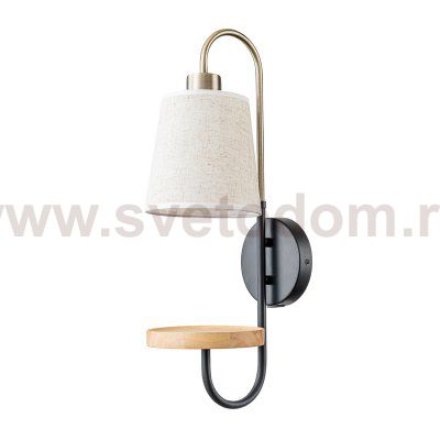 Настенный светильник Escada 582/1A E14*40W Black/Brass/Wood