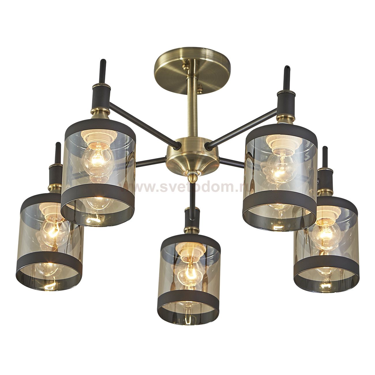 Потолочный светильник Escada 599/5P E27*60W Antique brass/Black DETROIT