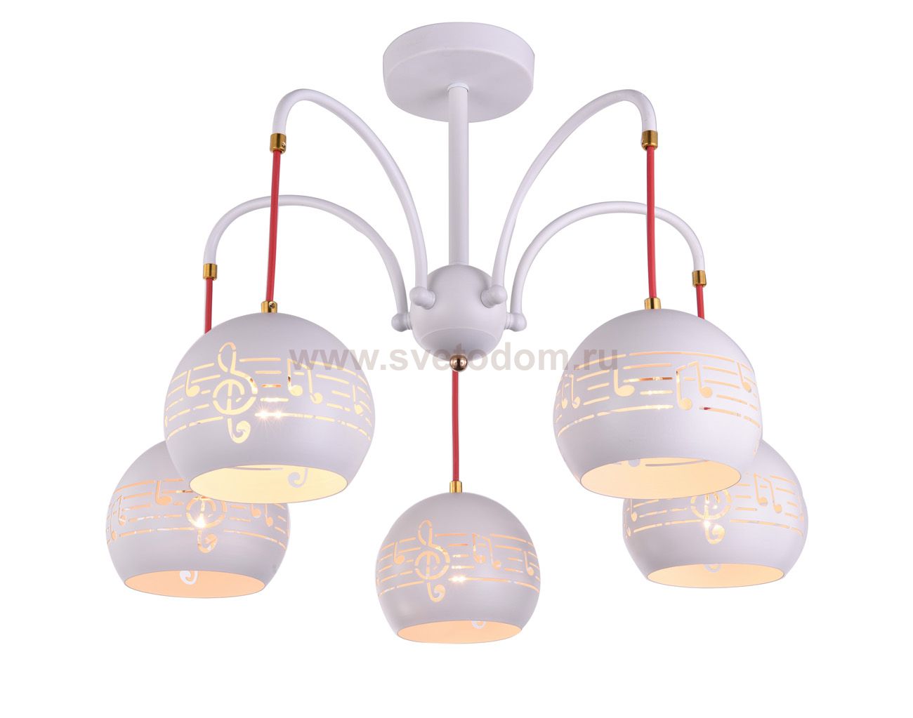 Потолочный светильник Escada 642/5P E14*40W White/Red SAMIRA