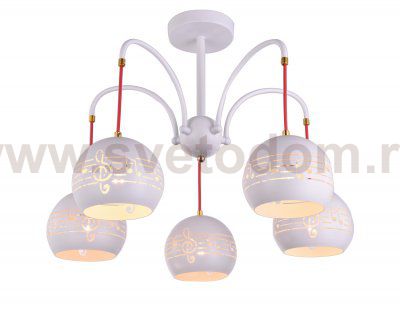 Потолочный светильник Escada 642/5P E14*40W White/Red SAMIRA