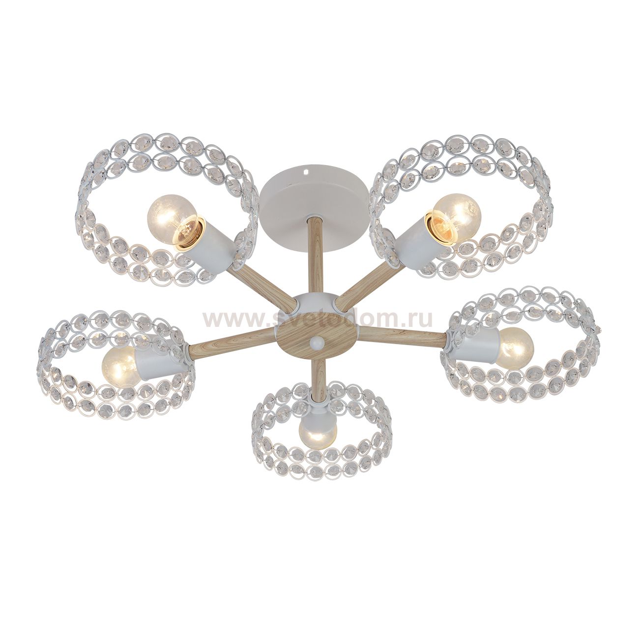 Светильник на штанге Escada 679/5P E27*60W White/Wood BANJO