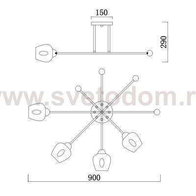 Светильник на штанге Escada 695/4P E14*40W Chrome UNIVERSE