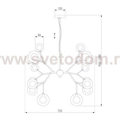 Умная подвесная люстра со стеклянными плафонами 545 Smart
