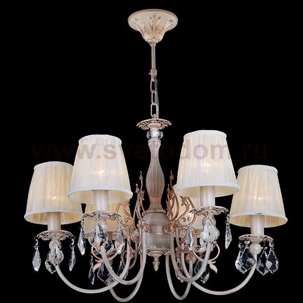 Светильник Eurosvet 10012/6 белый с золотом/прозрачный хрусталь Strotskis