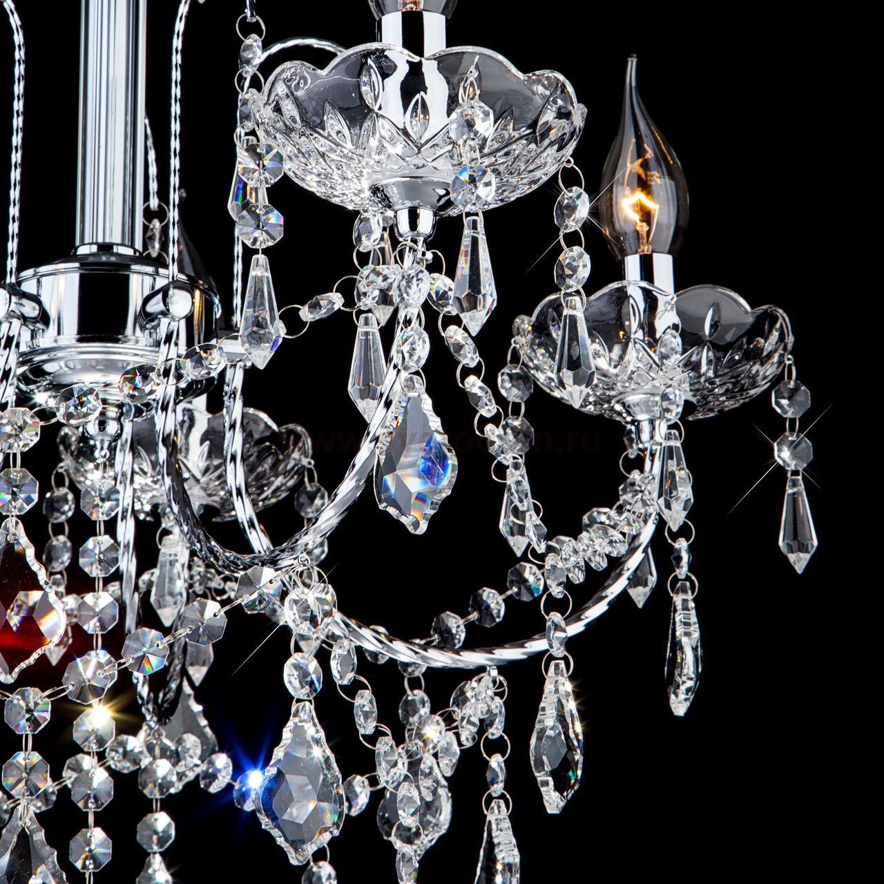 Светильник Eurosvet 3908/10+5 хром/прозрачный хрусталь Strotskis