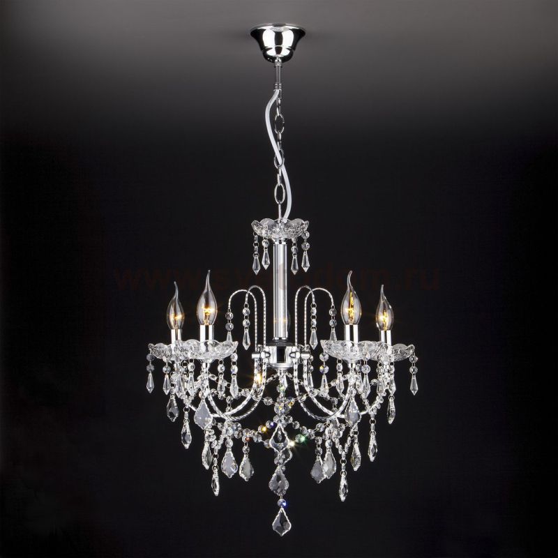 Светильник Eurosvet 3908/10+5 хром/прозрачный хрусталь Strotskis