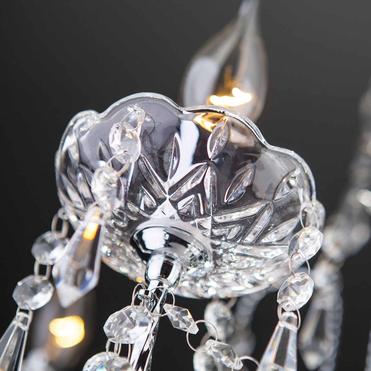 Светильник Eurosvet 3908/10+5 хром/прозрачный хрусталь Strotskis