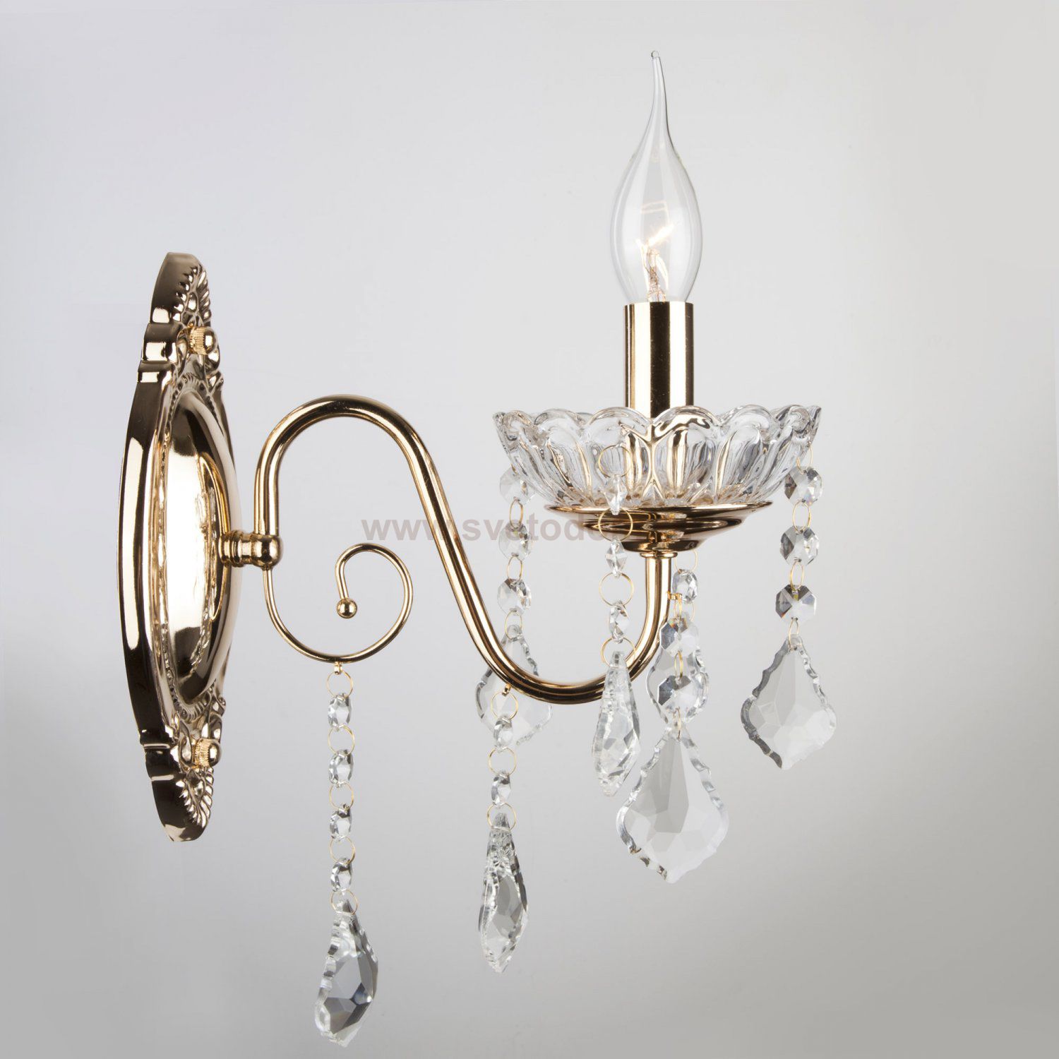 Настенный светильник бра Eurosvet 3906/1 золото/прозрачный хрусталь Strotskis