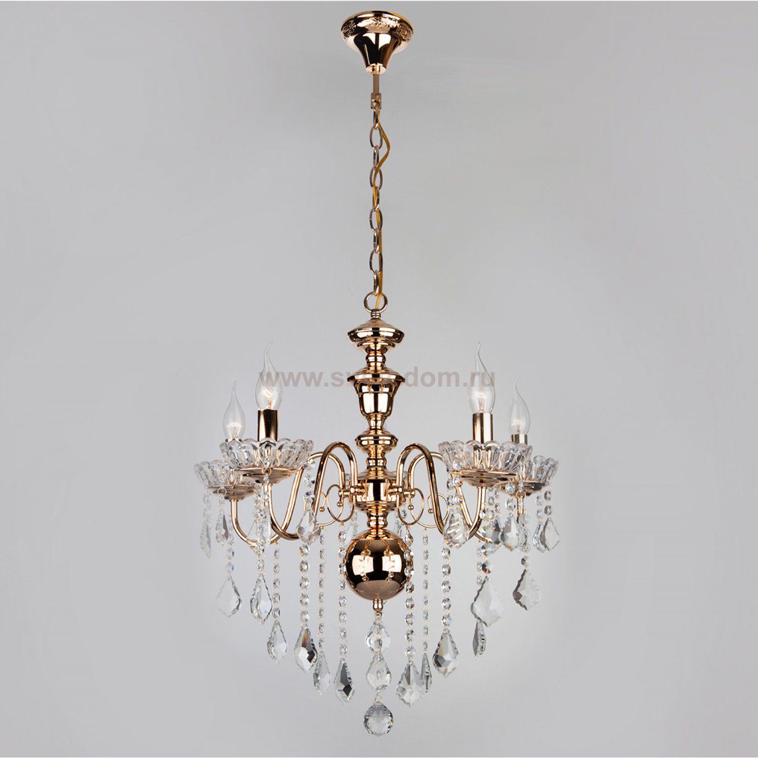 Люстра Eurosvet 3906/5 золото/прозрачный хрусталь Strotskis