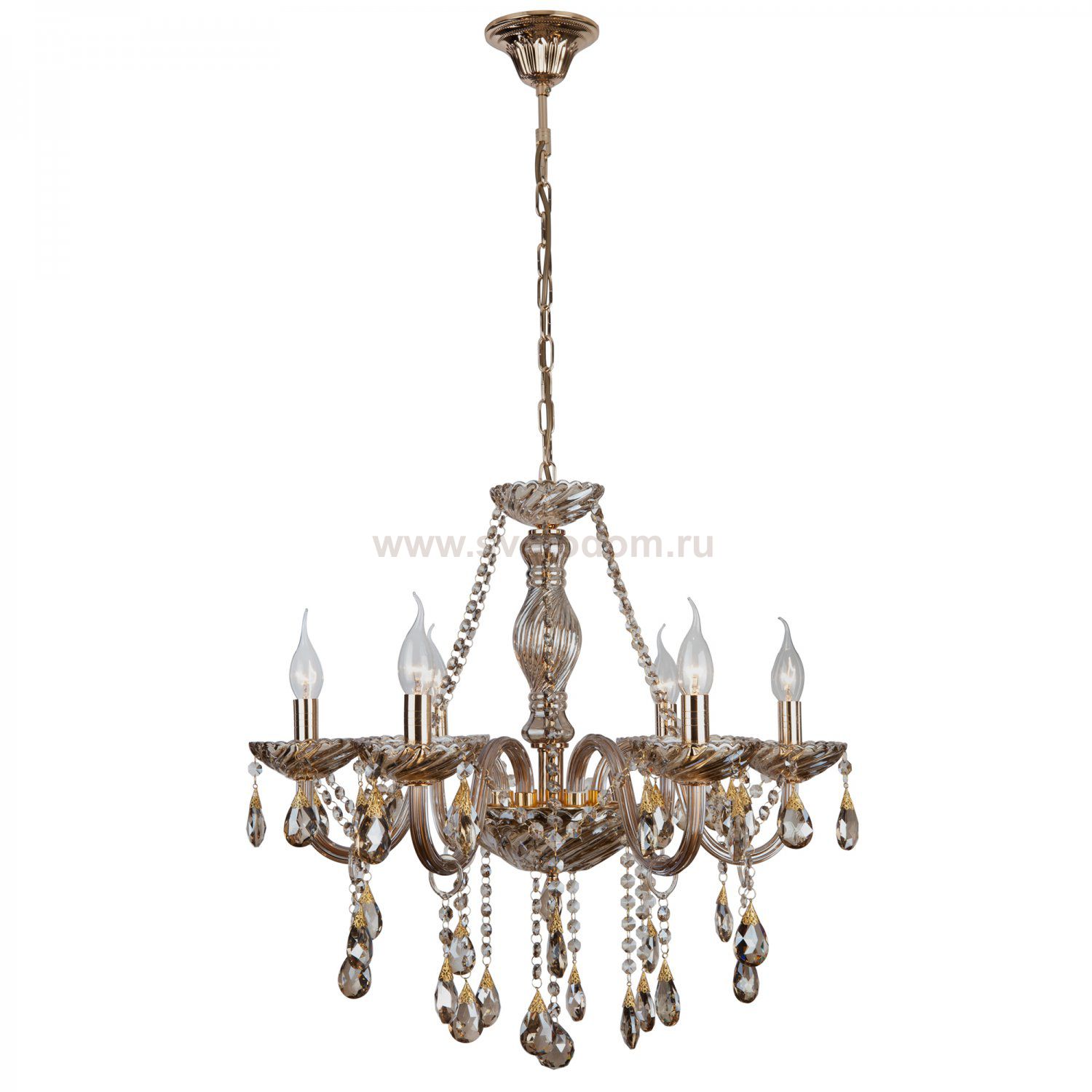 Подвесная люстра Eurosvet 3543/6 золото/тонированный хрусталь Strotskis