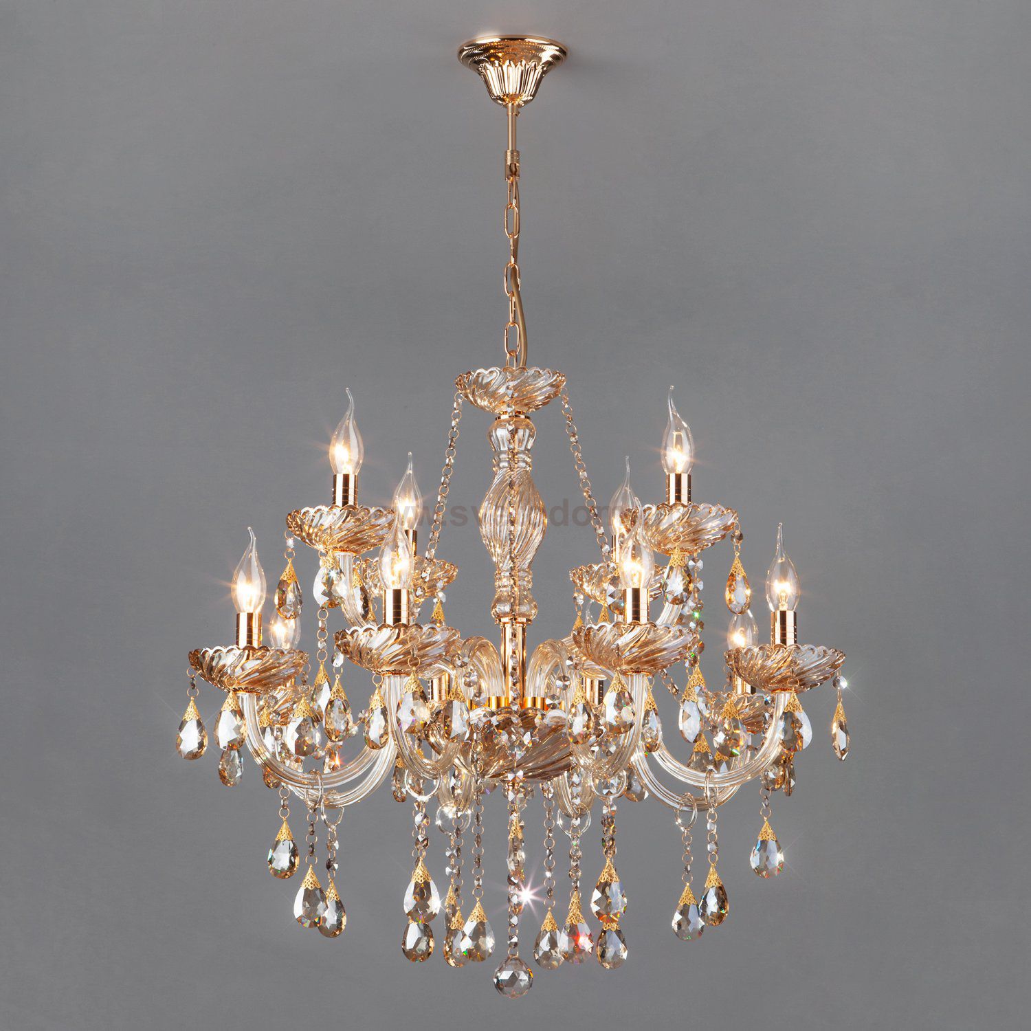 Светильник Eurosvet 3543/8+4 золото/тонированный хрусталь Strotskis